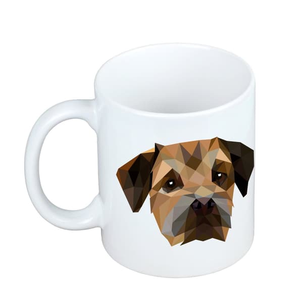Border Terrier - mugg med ett foto och inskriptionen av en geometrisk Art-Dog-hund