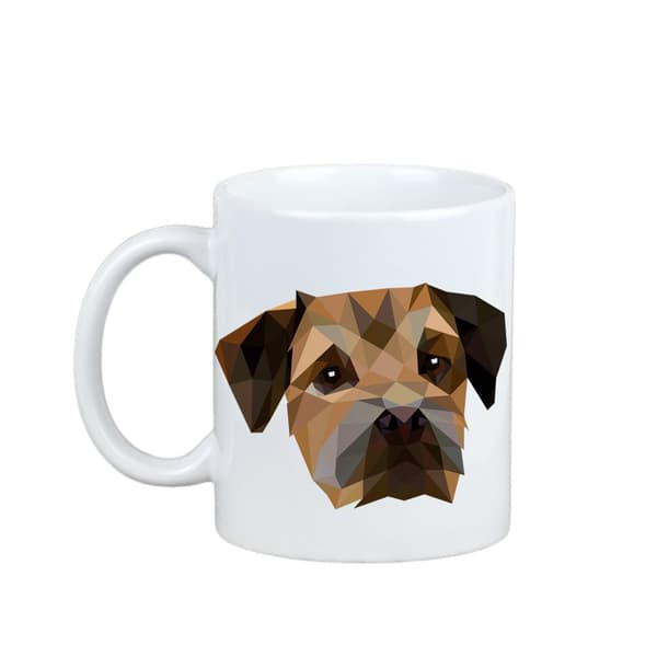 Border Terrier - krus med et foto og inskriptionen af en geometrisk Art-Dog hund