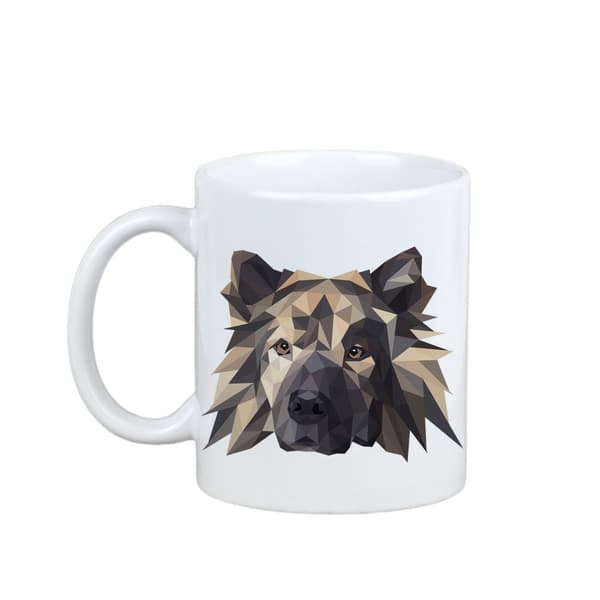 Eurasier, Eurasian - muki, jossa on valokuva ja merkintä geometrisestä Art-Dog-koirasta
