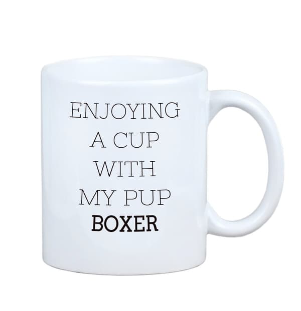 Boxer, Boxer III - mugg med ett foto och inskriptionen av en geometrisk Art-Dog-hund