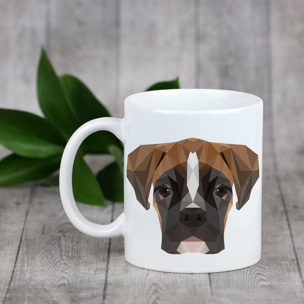 Boxer, Boxer III - mugg med ett foto och inskriptionen av en geometrisk Art-Dog-hund