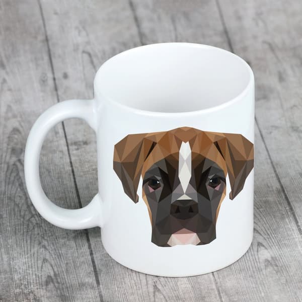 Boxer, Boxer III - mugg med ett foto och inskriptionen av en geometrisk Art-Dog-hund