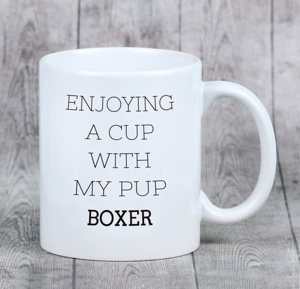 Boxer, Boxer III - mugg med ett foto och inskriptionen av en geometrisk Art-Dog-hund