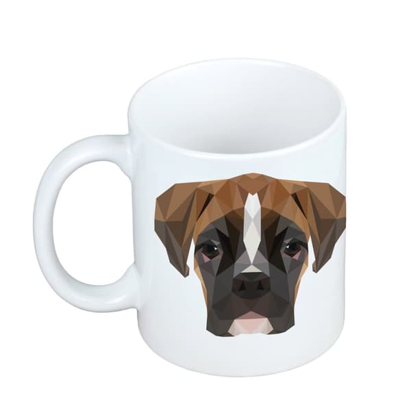 Boxer, Boxer III - mugg med ett foto och inskriptionen av en geometrisk Art-Dog-hund