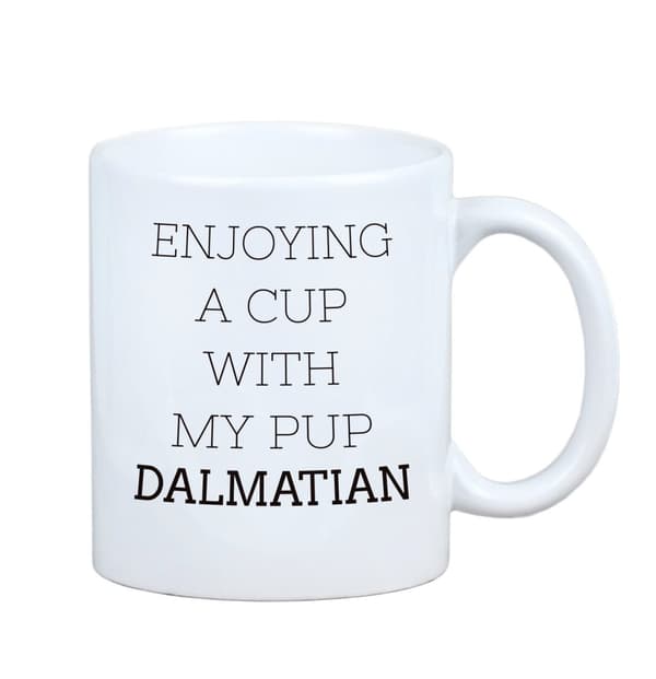Dalmatian, Dalmatian Pointer - krus med et foto og inskriptionen geometrisk hund Art-Dog