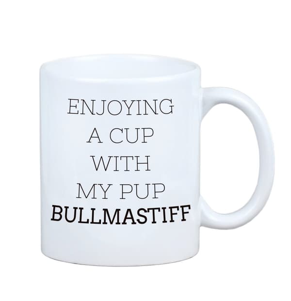 Bullmastiff, Bulmastiff - et krus med et foto og inskriptionen af en geometrisk Art-Dog-hund