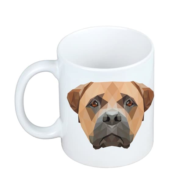 Bullmastiff, Bulmastiff - et krus med et foto og inskriptionen af en geometrisk Art-Dog-hund