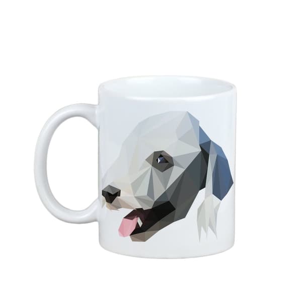Bedlington Terrier, Rothbury Terrier - krus med et foto og inskriptionen geometrisk hund Art-Dog