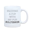 Pikkukuva 3 / 6: Bullterrieri, Bullterrieri - muki, jossa on valokuva ja merkintä geometrisesta Art-Dog koirasta