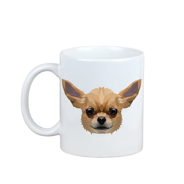 Korthåret Chihuahua - krus med et foto og inskriptionen geometrisk hund Art-Dog
