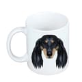 Miniatyrbild 2 av 6: Långhårig tax - mugg med foto och inskriptionen geometrisk hund Art-Dog