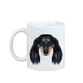 Miniatyrbild 1 av 6: Långhårig tax - mugg med foto och inskriptionen geometrisk hund Art-Dog