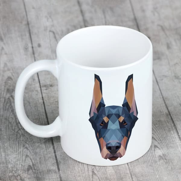 Doberman, Dobermann I - krus med foto og inskriptionen geometrisk hund Art-Dog