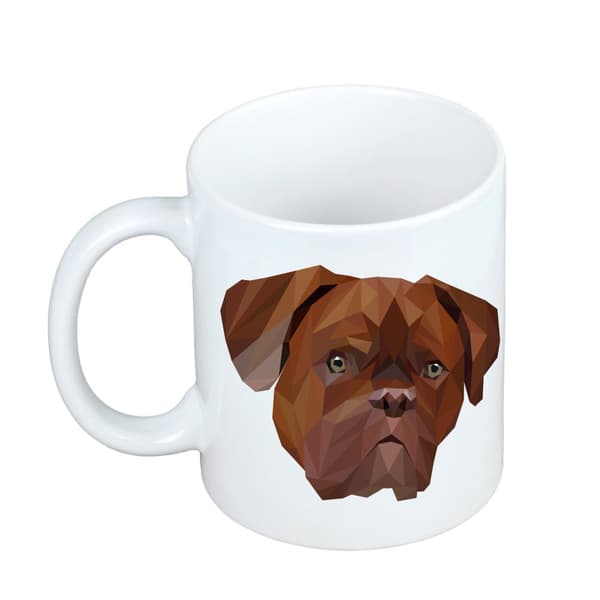 Dog of Bordeaux, Dogue de Bordeaux, French Mastiff - mugg med ett foto och inskriptionen av en geometrisk Art-Dog-hund