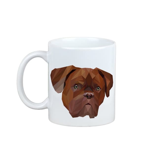 Dog of Bordeaux, Dogue de Bordeaux, French Mastiff - krus med et foto og inskriptionen af en geometrisk Art-Dog-hund