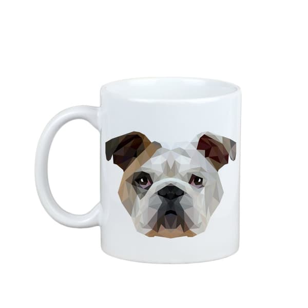Engelsk bulldog, Bulldog - krus med foto og inskriptionen geometrisk hund Art-Dog