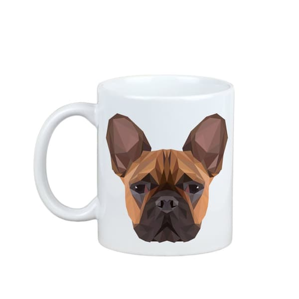 Fransk bulldog - krus med et foto og inskriptionen geometrisk hund Art-Dog