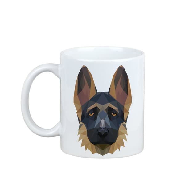 Schæferhund, Alsace I - krus med et foto og inskriptionen geometrisk hund Art-Dog