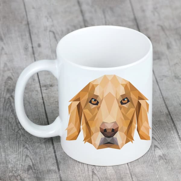 Golden Retriever - krus med et foto og inskriptionen af en geometrisk Art-Dog hund