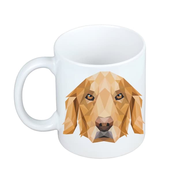 Golden Retriever - krus med et foto og inskriptionen af en geometrisk Art-Dog hund