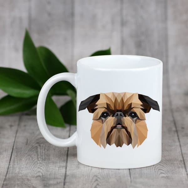 Bryssel Griffon, Griffon bruxellois - mugg med ett foto och inskriptionen geometrisk hund Art-Dog