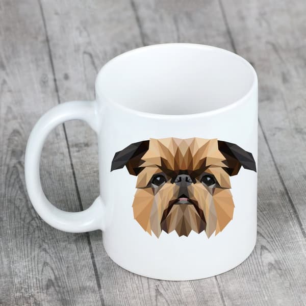 Bryssel Griffon, Griffon bruxellois - mugg med ett foto och inskriptionen geometrisk hund Art-Dog
