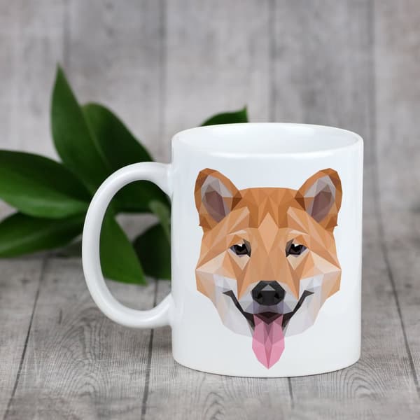 Shiba Inu - et krus med et foto og inskriptionen af en geometrisk Art-Dog-hund