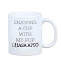 Miniatyrbild 3 av 6: Lhasa Apso - mugg med ett foto och inskriptionen av en geometrisk Art-Dog-hund