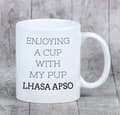 Miniatyrbild 6 av 6: Lhasa Apso - mugg med ett foto och inskriptionen av en geometrisk Art-Dog-hund