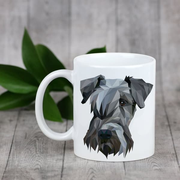 Tšekin terrieri, Cesky Terrier - muki, jossa on valokuva ja merkintä geometrinen koira Art-Dog
