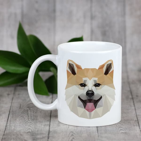 Akita, Akita Inu - krus med et foto og inskriptionen af en geometrisk Art-Dog hund