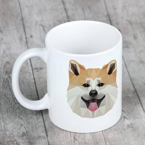 Akita, Akita Inu - krus med et foto og inskriptionen af en geometrisk Art-Dog hund