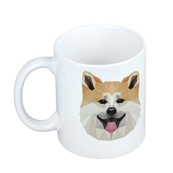 Akita, Akita Inu - krus med et foto og inskriptionen af en geometrisk Art-Dog hund