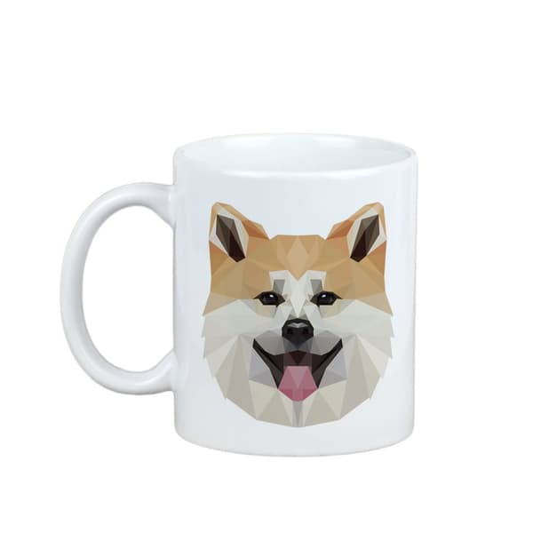 Akita, Akita Inu - krus med et foto og inskriptionen af en geometrisk Art-Dog hund