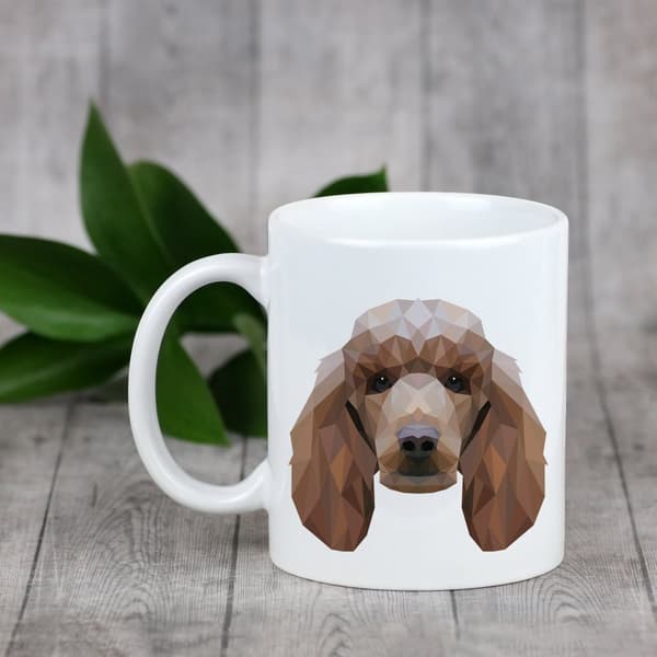 Puddel - et krus med et foto og inskriptionen: en geometrisk Art-Dog hund