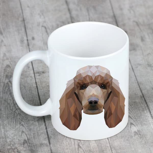 Puddel - et krus med et foto og inskriptionen: en geometrisk Art-Dog hund