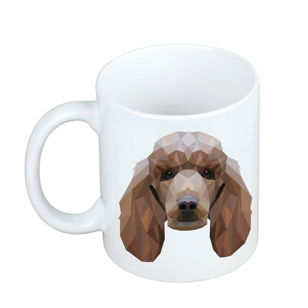 Puddel - et krus med et foto og inskriptionen: en geometrisk Art-Dog hund