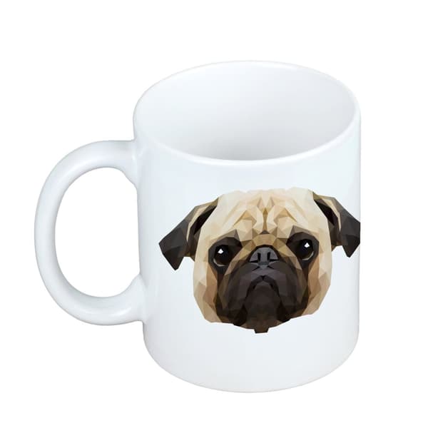 Pug, Pug, Carlin - en mugg med ett foto och inskriptionen av en geometrisk Art-Dog-hund
