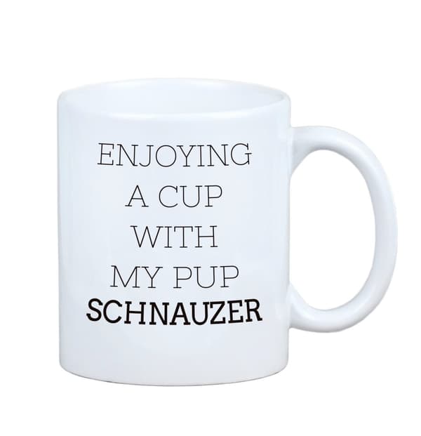 Schnauzer, Schnauzer - mugg med ett foto och inskriptionen geometrisk hund Art-Dog