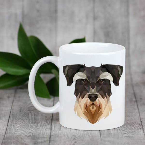 Schnauzer, Schnauzer - mugg med ett foto och inskriptionen geometrisk hund Art-Dog