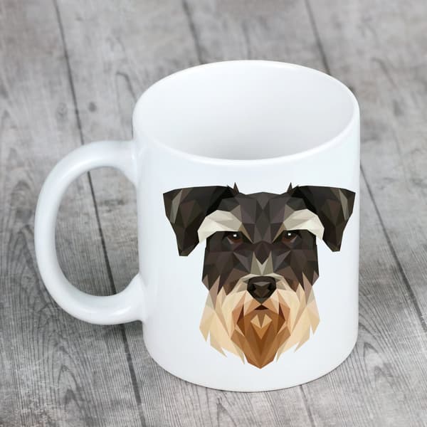 Schnauzer, Schnauzer - mugg med ett foto och inskriptionen geometrisk hund Art-Dog