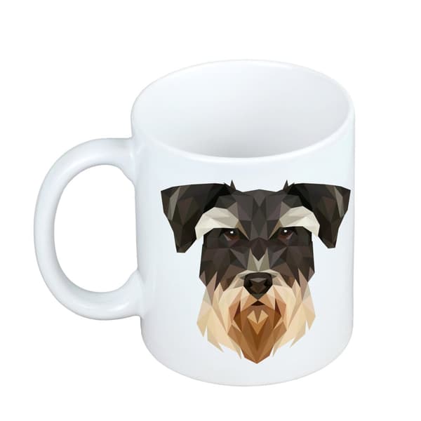 Schnauzer, Schnauzer - mugg med ett foto och inskriptionen geometrisk hund Art-Dog