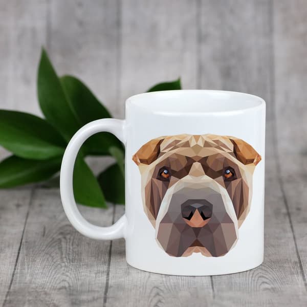 Shar Pei - et krus med et foto og inskriptionen af en geometrisk Art-Dog-hund