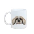 Miniatyrbild 1 av 6: Shih Tzu, Shi tsu, Shi-Tzu, Szi-cu, Szitzu - mugg med ett foto och inskriptionen geometrisk hund Art-Dog