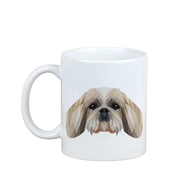Shih Tzu, Shi tsu, Shi-Tzu, Szi-cu, Szitzu - krus med et foto og inskriptionen geometrisk hund Art-Dog