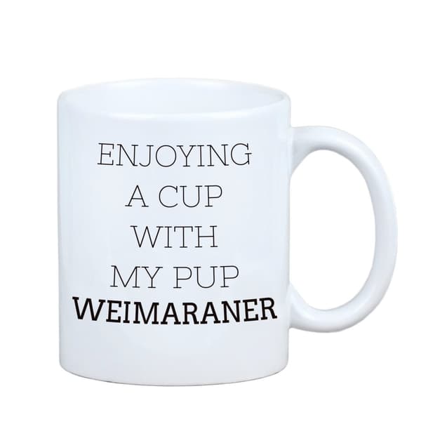 Weimaraner, Weimaraner - krus med et foto og inskriptionen geometrisk hund Art-Dog