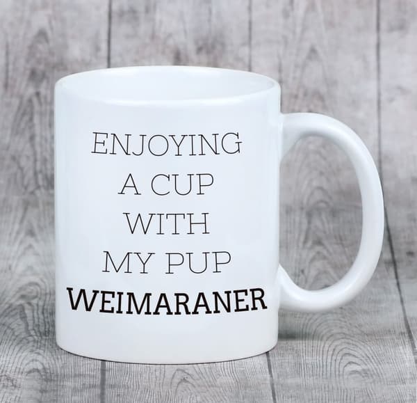 Weimaraner, Weimaraner - krus med et foto og inskriptionen geometrisk hund Art-Dog
