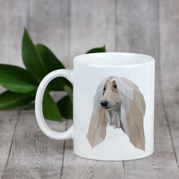 Afghan Hound - krus med et foto og inskriptionen geometrisk hund Art-Dog