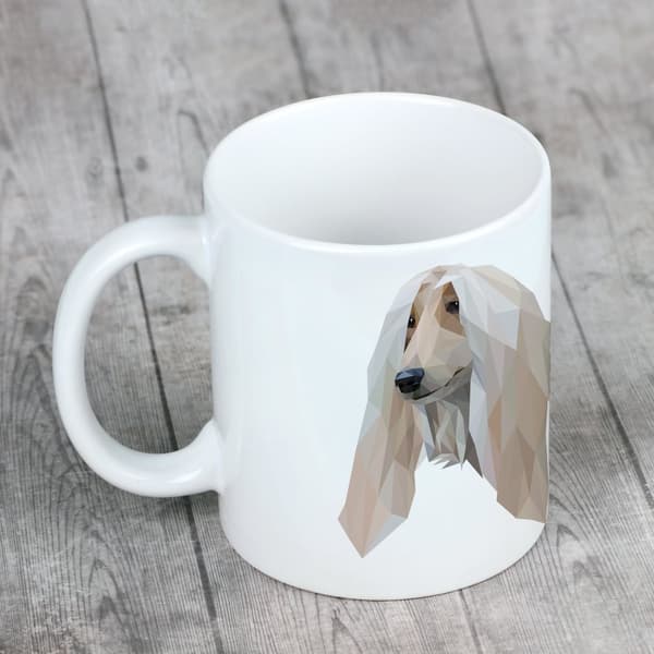 Afghan Hound - krus med et foto og inskriptionen geometrisk hund Art-Dog