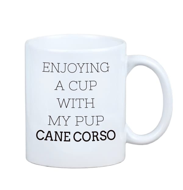 Cane Corso Italiano - en mugg med ett foto och inskriptionen av en geometrisk Art-Dog-hund